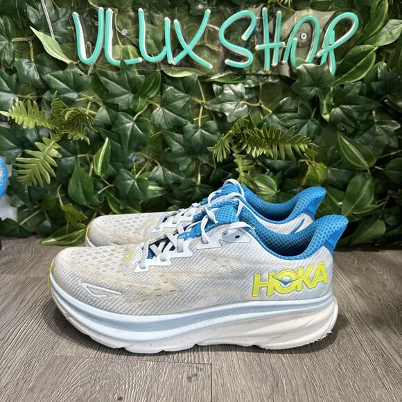 Hoka One One Clifton 9 Shoes Mens 10.5 D Ice Water Blue Running Walking Sneakers main image 8